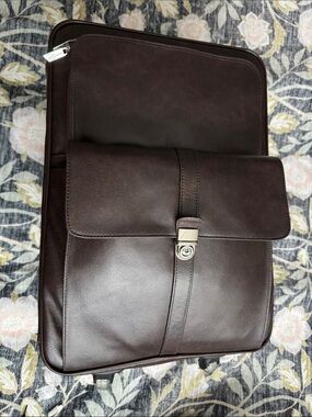Ameri Leather Wheeled suitcase- Dark Brown